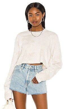 COTTON CITIZEN The Tokyo Crop LS Top in Pearl Crystal from Revolve.com | Revolve Clothing (Global)