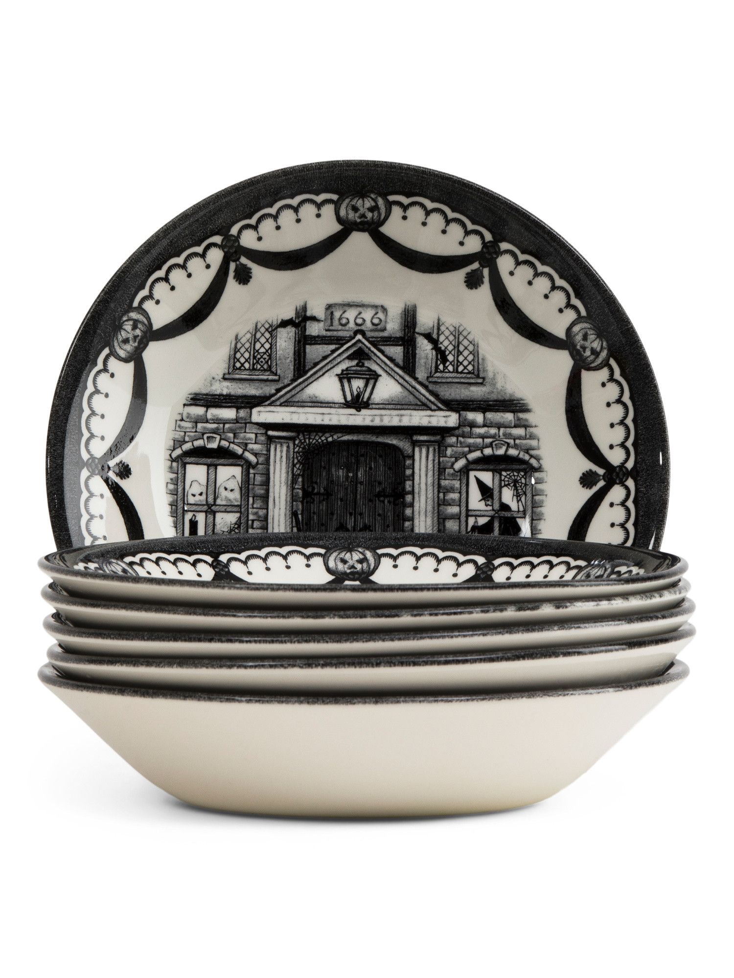 Set Of 6 Halloween House Cereal Bowls | TJ Maxx