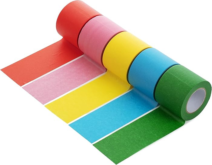 Mr. Pen- Colored Masking Tape, 16 Yards Per Roll, 2 Inch Wide, 5 Rolls, Colored Painters Tape, Pa... | Amazon (US)