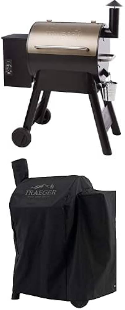 Traeger Grills Pro Series 22 Electric Wood Pellet Grill and Smoker, Bronze & Full-Length Grill Co... | Amazon (US)
