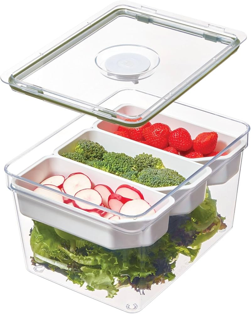 iDesign Large Tall Produce Storage Bin with 3 Movable Dividers, The Fresh Collection – 7.85” ... | Amazon (US)