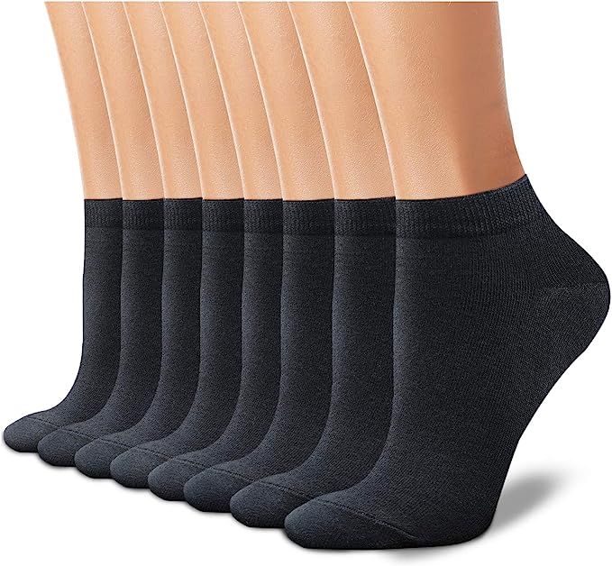 CHARMKING 8 Pairs Ankle Socks for Women Non Slip Cotton Socks No Show Socks Classic Low Cut Casua... | Amazon (US)