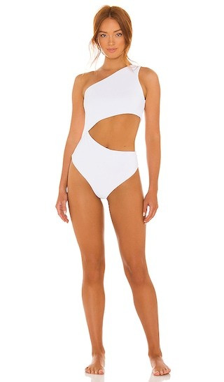 BEACH RIOT Celine One Piece in White. - size S (also in L, M, XS) | Revolve Clothing (Global)