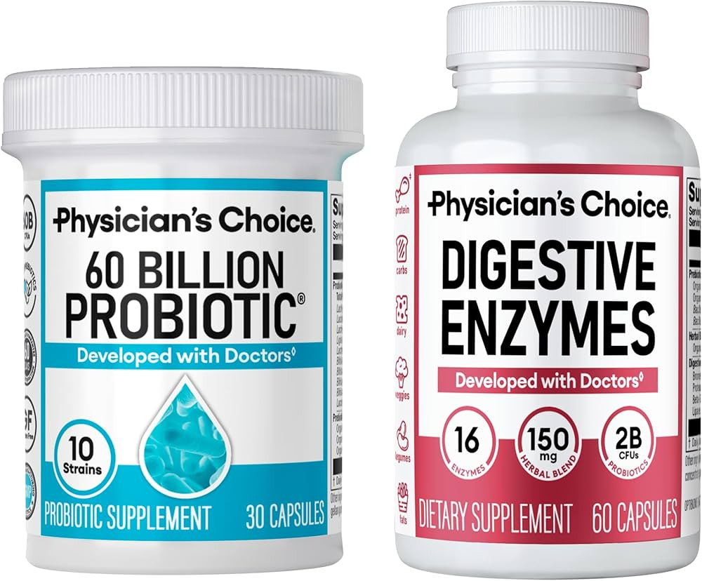 Physician's CHOICE Advanced Gut Health Bundle: 60 Billion Probiotics 30ct + Digestive Enzymes 60c... | Amazon (US)