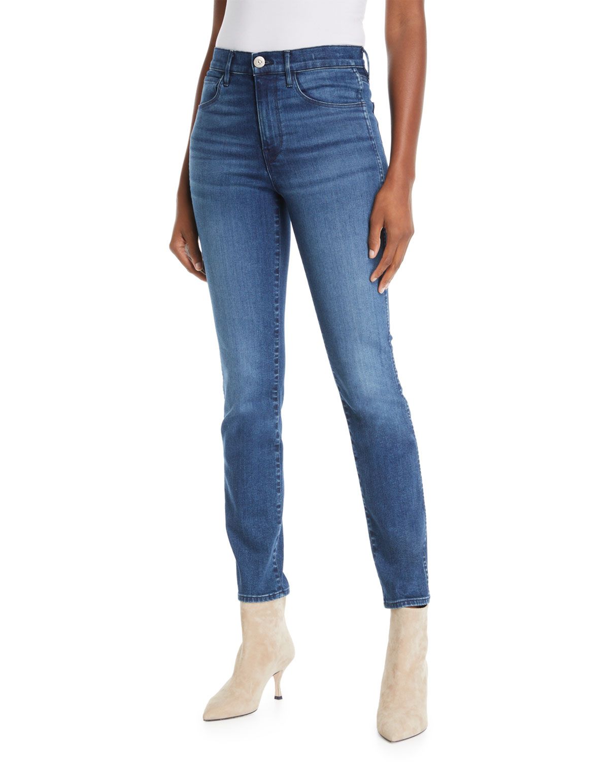 W3 Authentic High-Rise Straight-Leg Jeans | Neiman Marcus