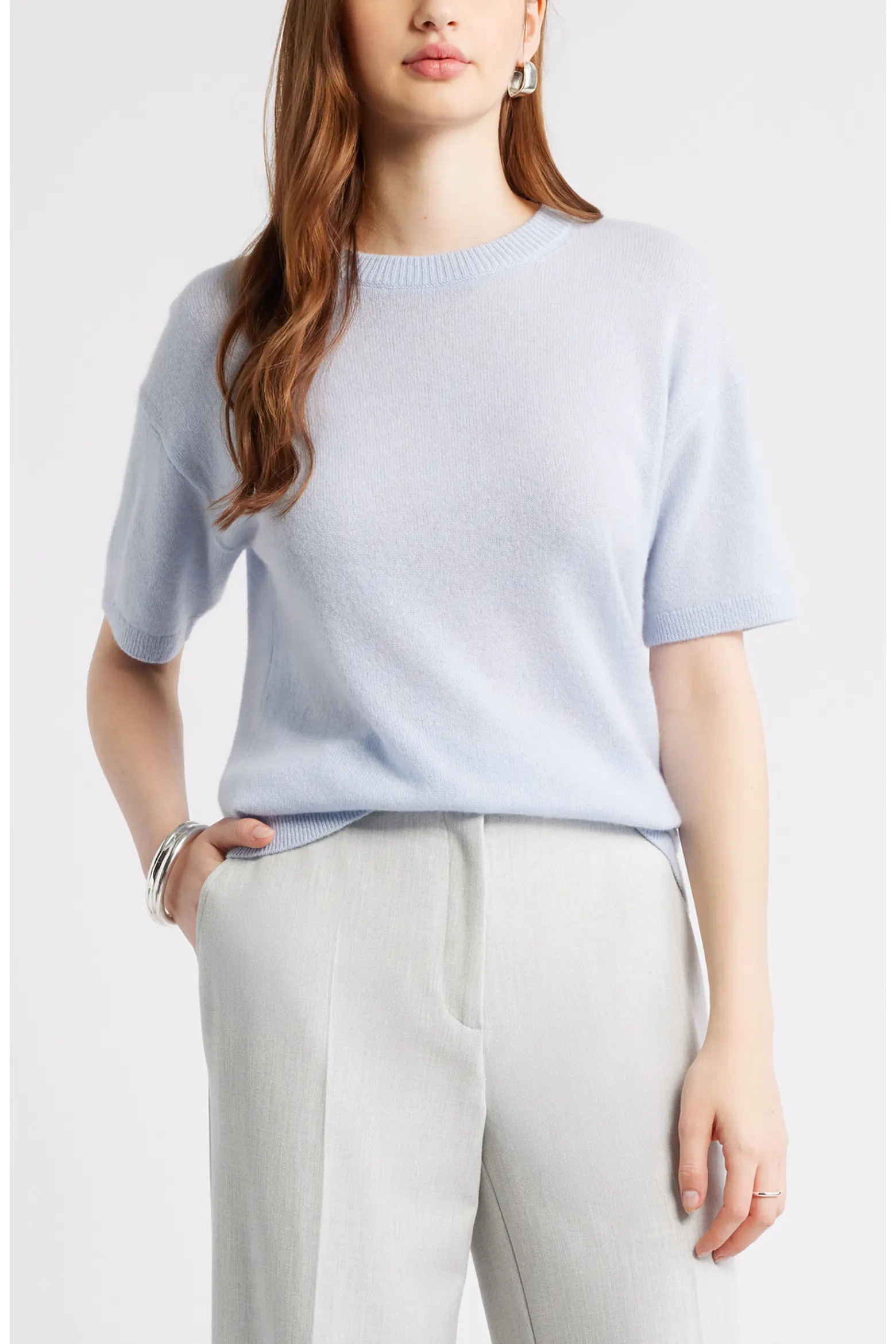 Nordstrom Short Sleeve Cashmere Sweater (Women) | Nordstrom | Nordstrom