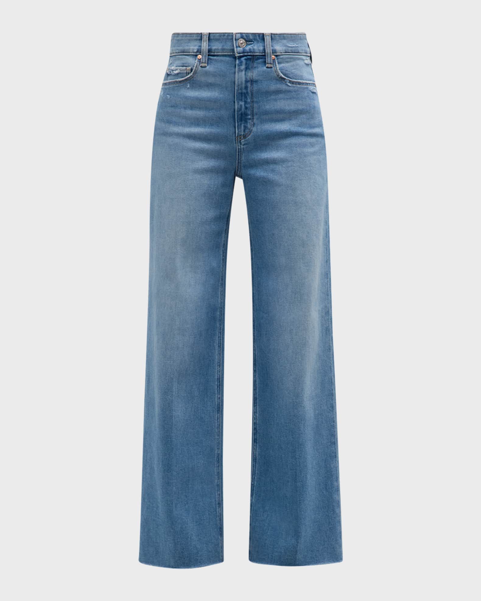 Anessa Wide-Leg Jeans with Raw Hem | Neiman Marcus