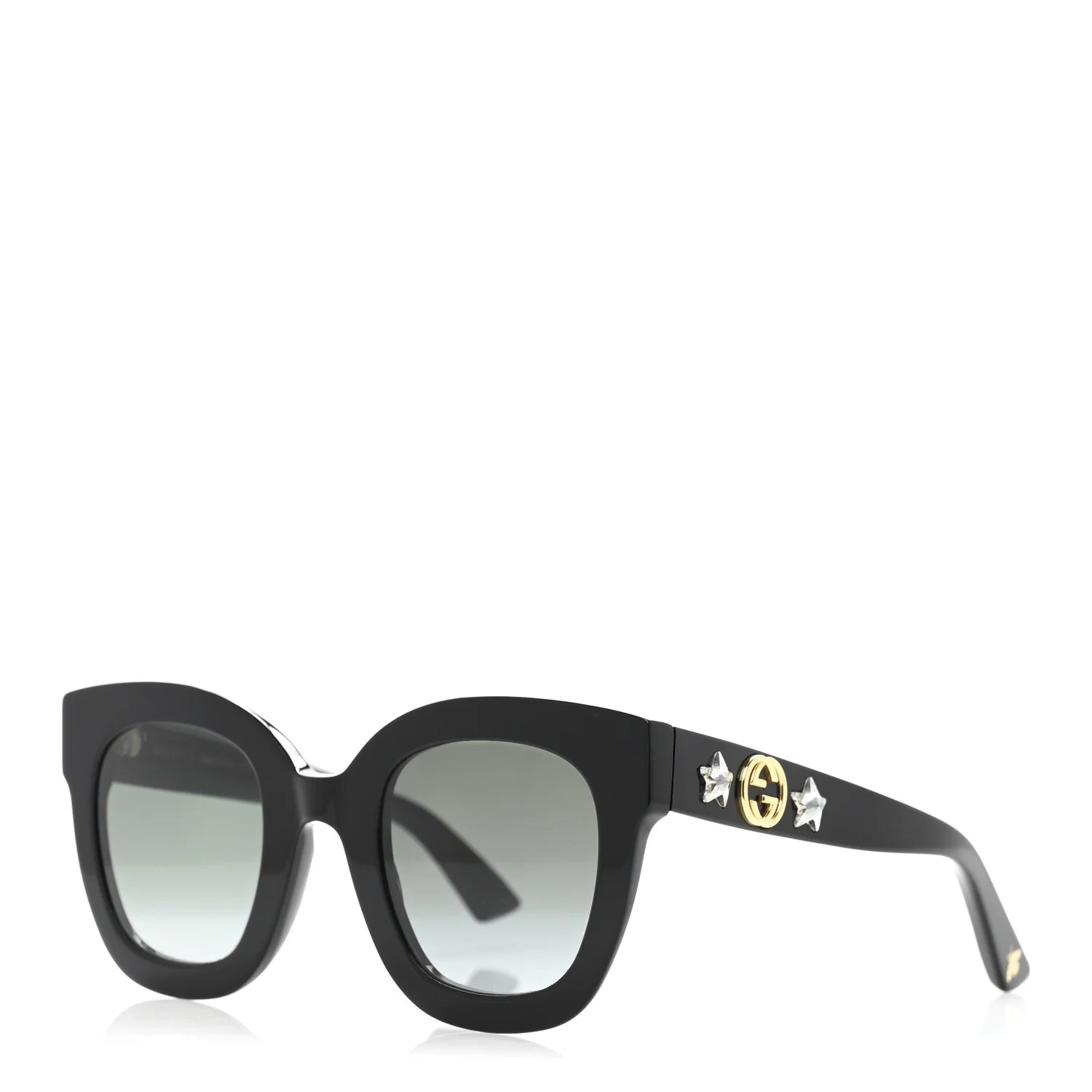 Round Frame Star Sunglasses GG0208S Black | FASHIONPHILE (US)