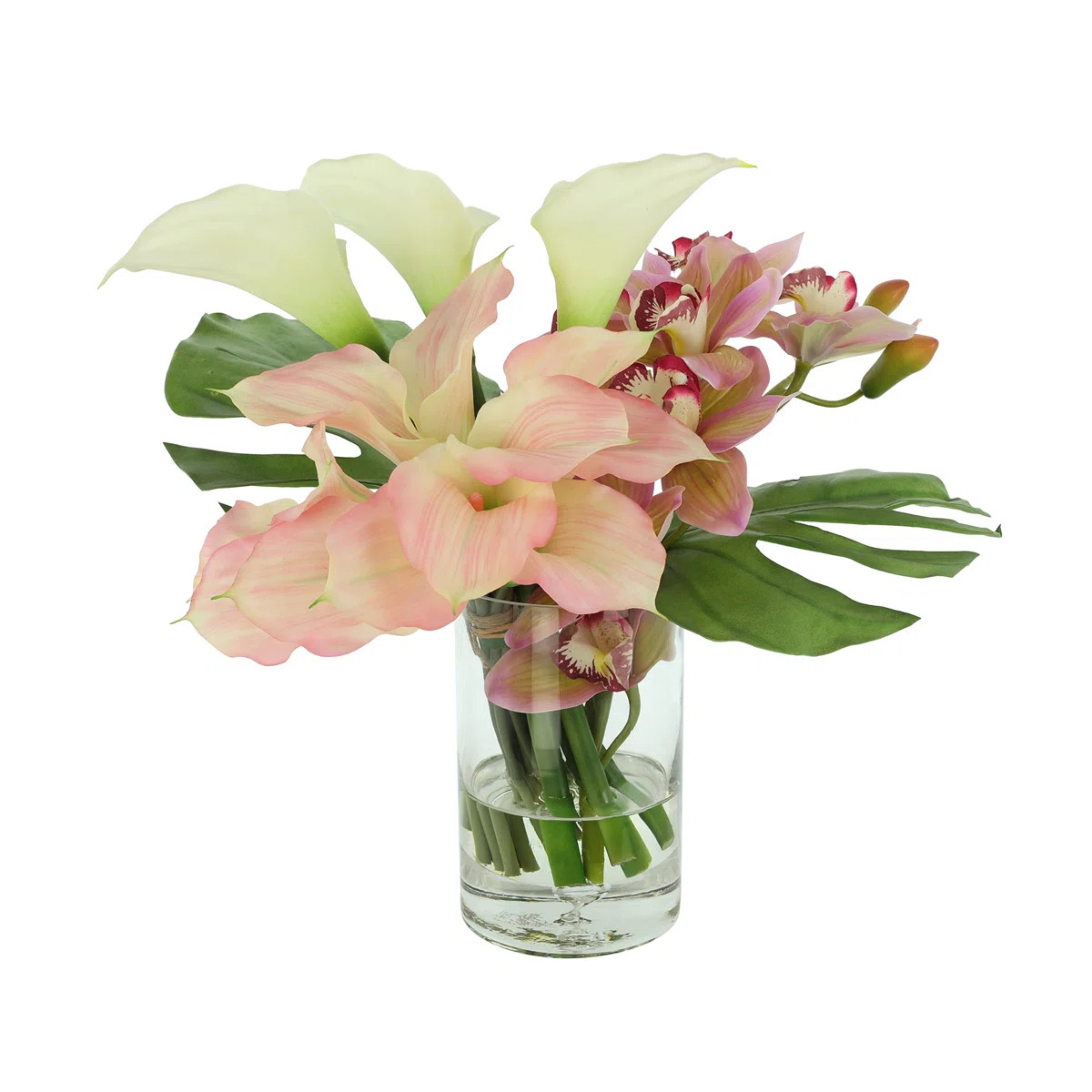 Tropical Arrangement with Calla Lilies, Orchids and Protea | Wayfair North America