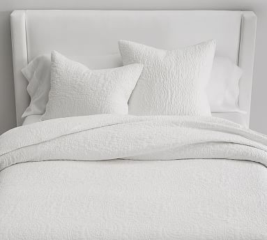 Belgian Flax Linen Floral Stitch Quilted Sham | Pottery Barn (US)