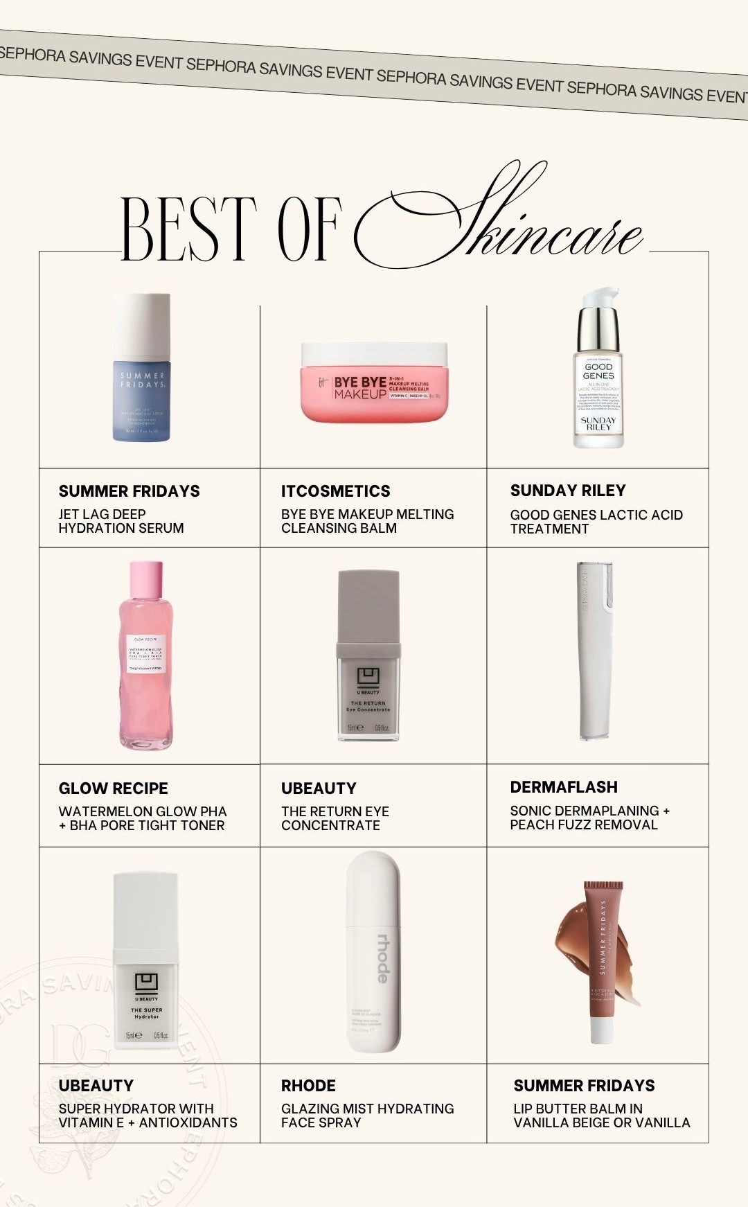 My top skincare recommendations from the SEPHORA SALE // Sephora skincare, Sephora skincare favorites, skincare essentials, skincare must haves, daily skincare routine, glowing skin, glowy skin, summer Fridays, hydrating serum, makeup cleansing balm, lip balm, toner

#LTKSaleAlert #LTKBeauty #LTKSeasonal