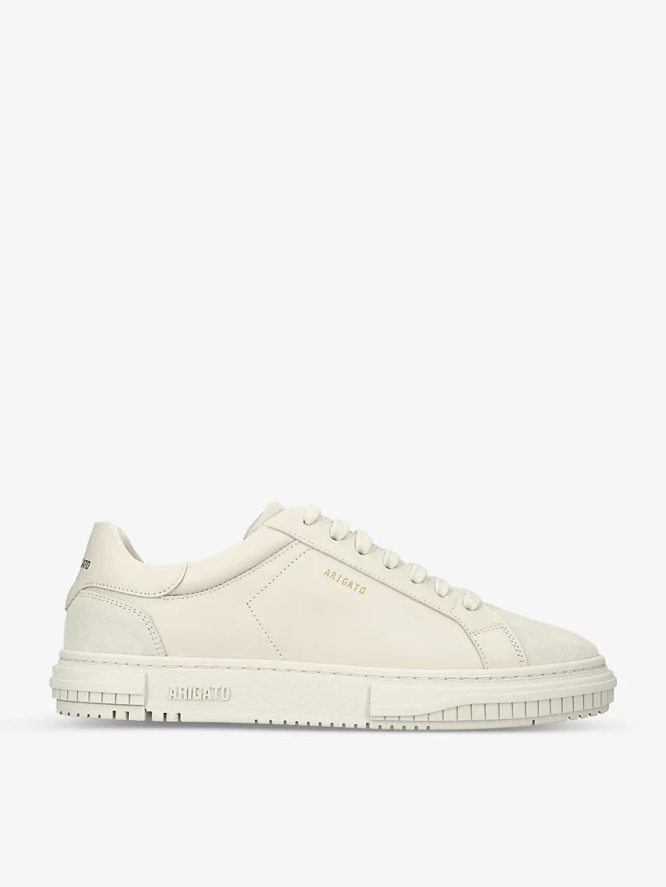Atlas logo-print leather low-top trainers | Selfridges
