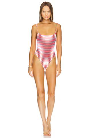 L'Academie by Marianna Cherie One Piece in Red & Ivory Stripe from Revolve.com | Revolve Clothing (Global)