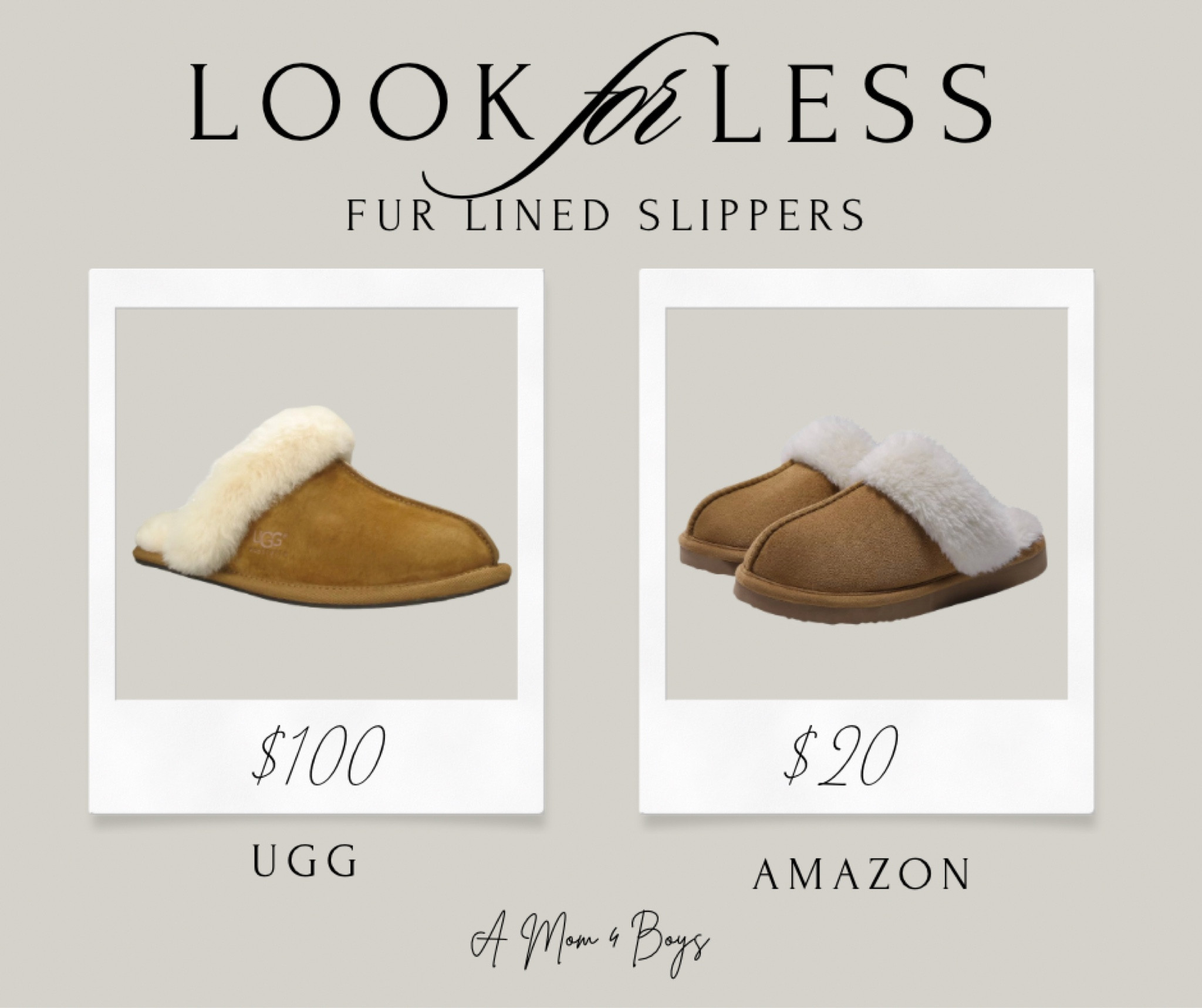 Look for Less :Fur Lined Slipper