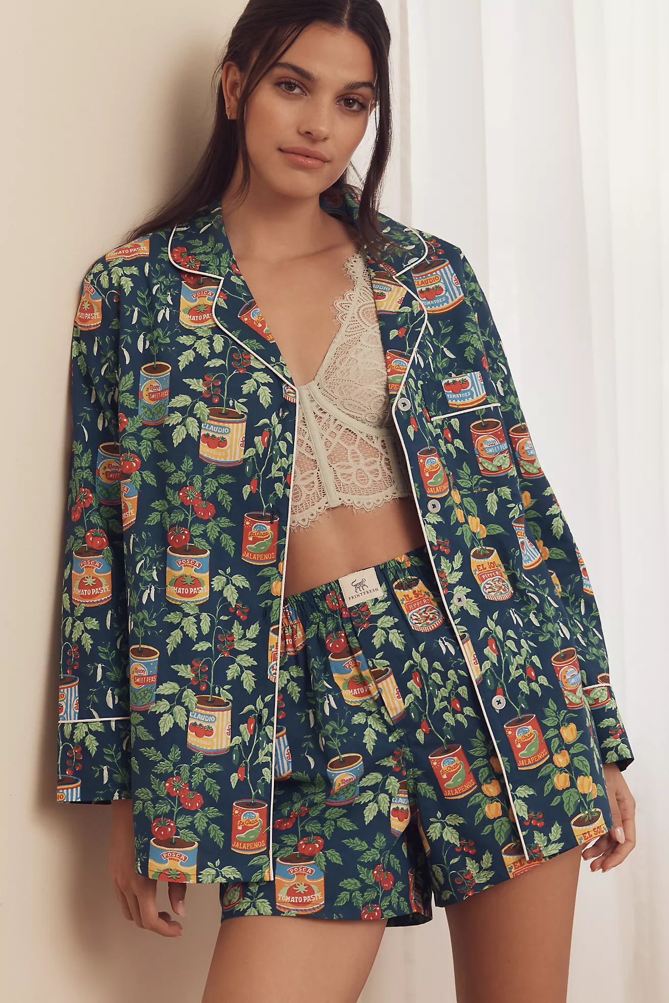 Printfresh Kitchen Garden Short Pajama Set | Anthropologie (US)