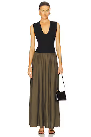 WeWoreWhat Deep V Corset Maxi Dress in Black & Fern from Revolve.com | Revolve Clothing (Global)
