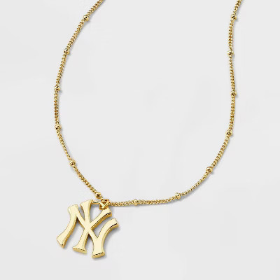 Bijoux Sport by Luv Aj MLB Logo Pendant Necklace - New York Yankees: Brass Chain with Lobster Claw Clasp | Target