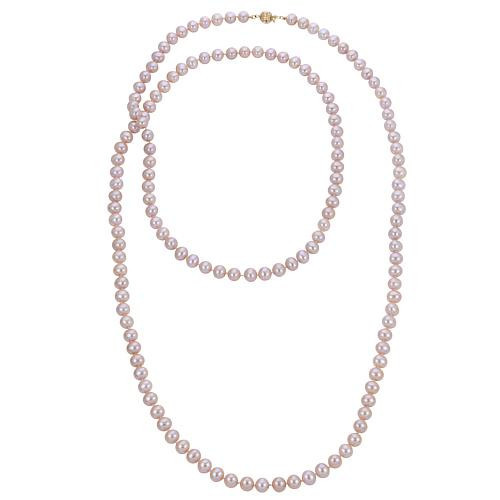 Imperial Pearls 42"" 14K 6-7mm Pink Cultured Pearl Strand Necklace | HSN