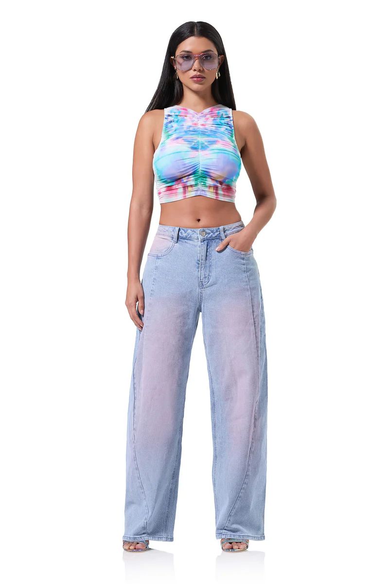 Archer Barrel Pant - Blue Pink Wash | ShopAFRM