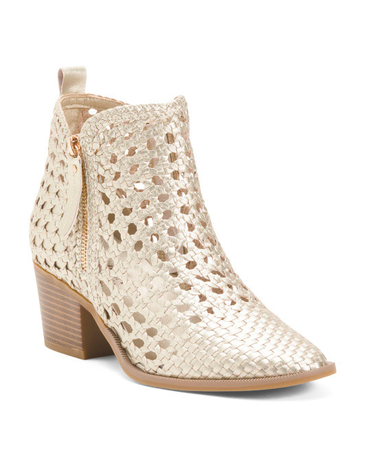 Leather Ankle Booties With Side Zipper | TJ Maxx