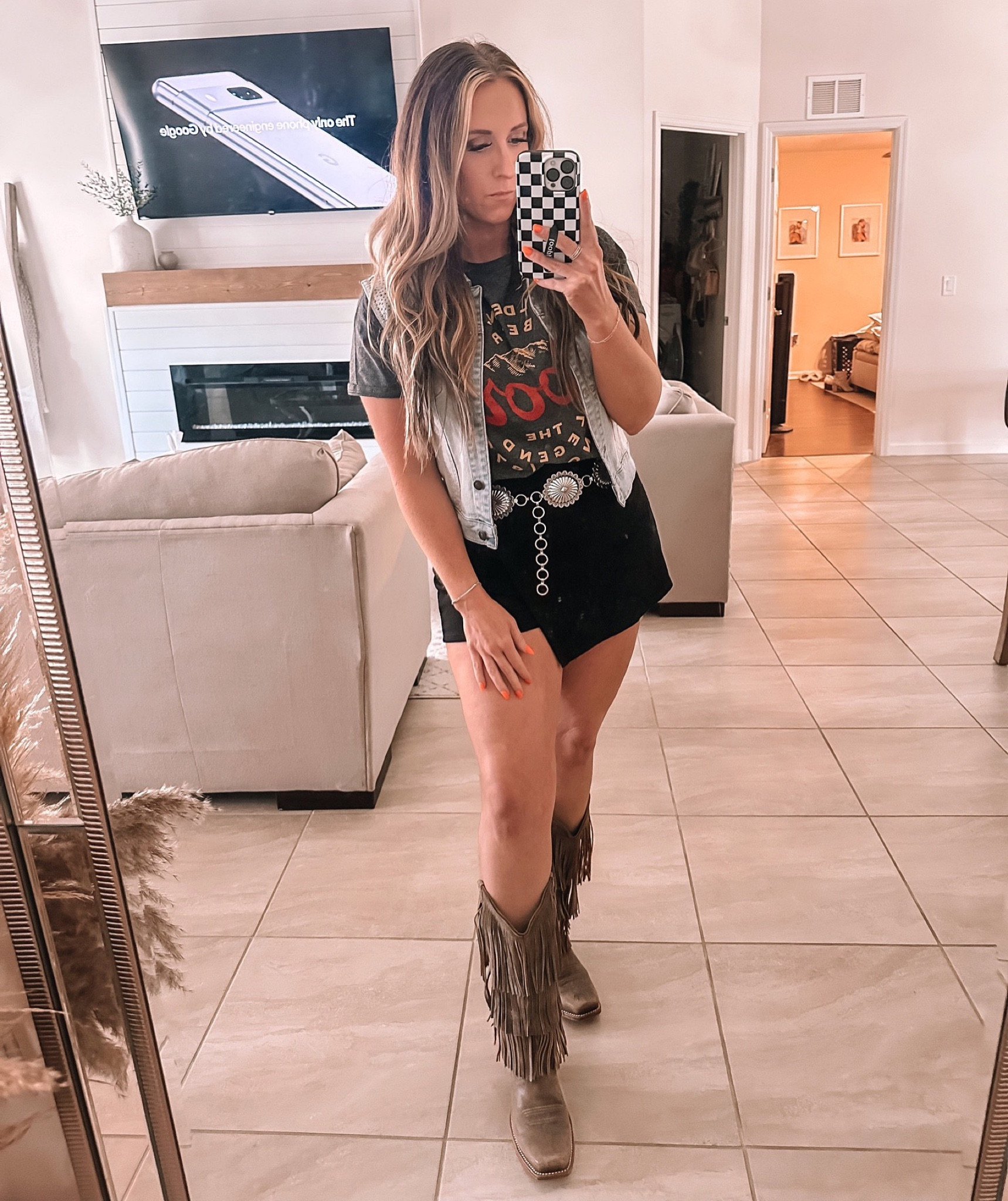 Country concert outfit inspo. 
Boots are twisted x and too old to link!


#LTKStyleTip #LTKFindsUnder100 #LTKFindsUnder50