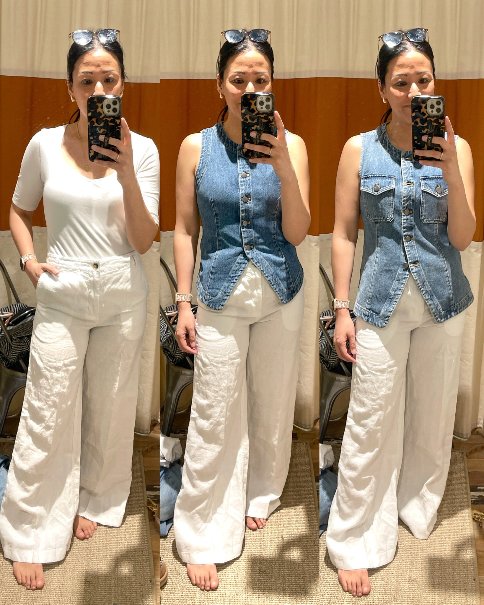 Size 2 linen pants 
Size 0 in medium wash vest (need size 2)
Size 2 lighter wash denim vest 

Madewell


#LTKSeasonal #LTKSaleAlert #LTKFindsUnder50