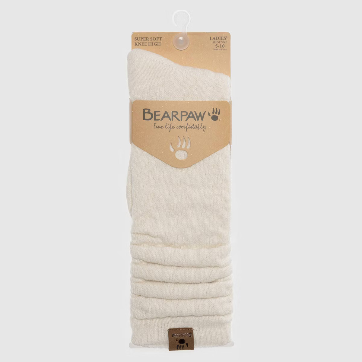 Bearpaw Women's Boot Knee High Cable Socks 1pk - Egret | Target