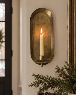 Antique Brass Wall Taper Candle Sconce | MJHome