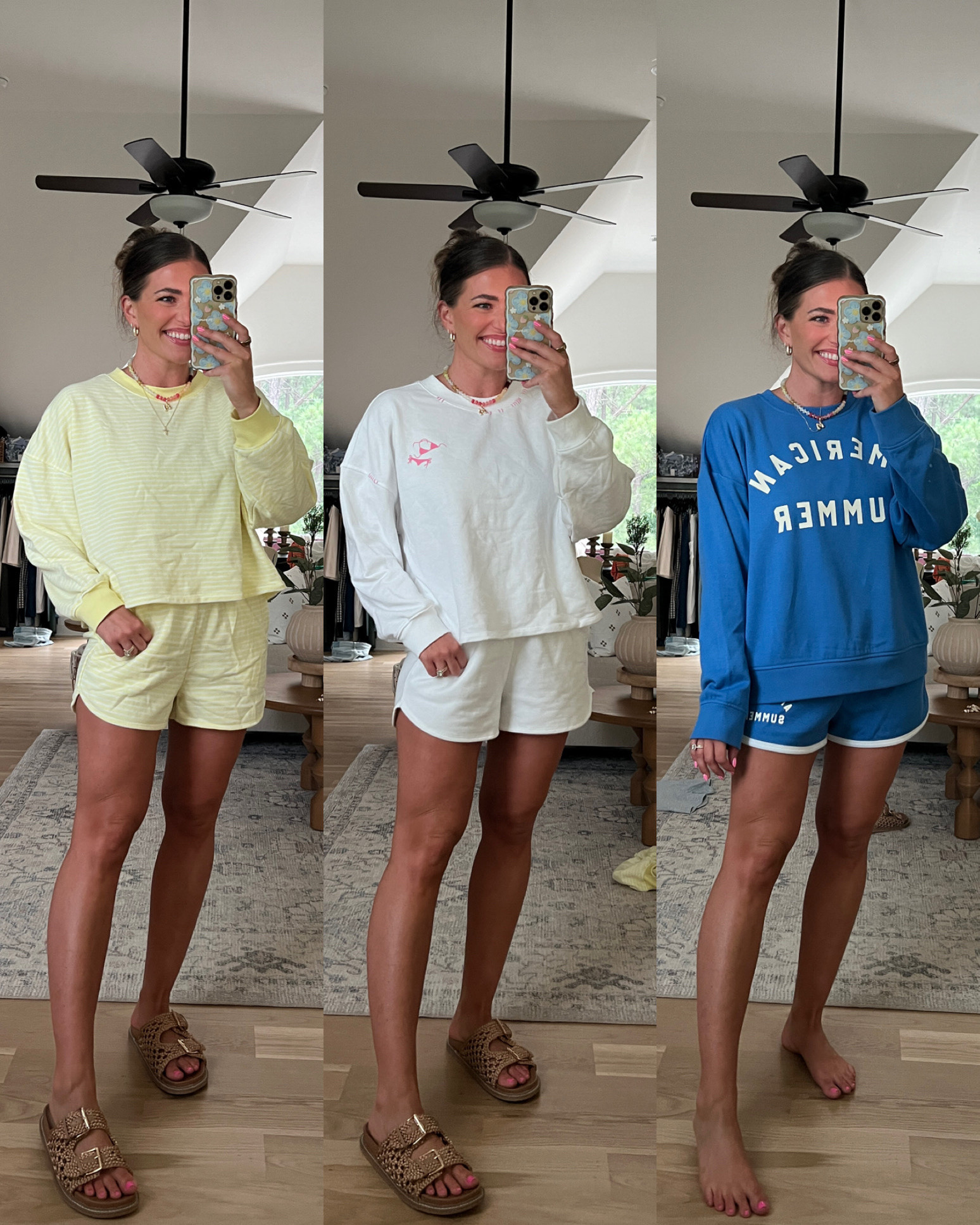 Size L sweatshirt & tts - M shorts 

Target haul!!!! Actually obsessed w everything. So. Freaking good! The cutest outfits for summer - dresses that are perfect for vacation, the cutest free people wide look jeans, comfy stretchy shorts, adorable lounge sets that are giving daily drills, & more. 😍 
Sizing:
My waist 29” hips 40” & bust 36.5” 
all dresses, skirts, tops, shorts, & pants TTS - M. Green & camo pants TTS - 8  Sized up 1 to the L in the lounge sweatshirts. Skims look sleep shorts & bralette - wearing my true size M here but I prefer the size L for a roomier fit + more comfort  


#LTKActive #LTKFindsUnder50 #LTKSeasonal