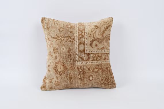 Handwoven Turkish Kilim Pillow, 16x16 Kilim Pillow, Ethnic Kilim Pillow, Decorative Throw Pillow,... | Etsy (US)