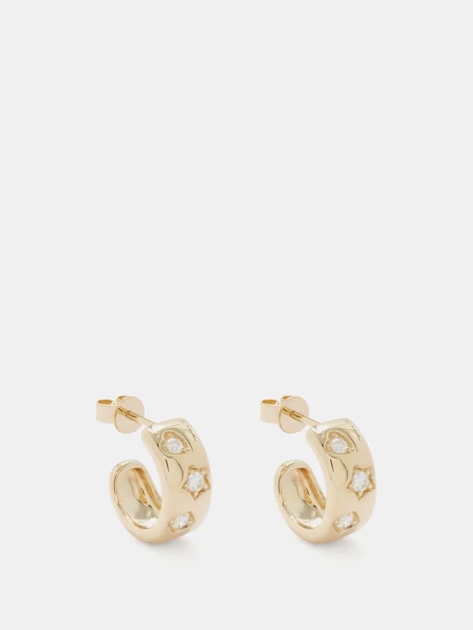 Jazzy diamond & 14kt gold earrings | Roxanne First | Matches (UK)