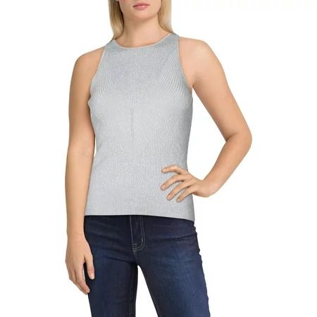 INC Womens Ribbed Metallic Tank Top Sweater | Walmart (US)
