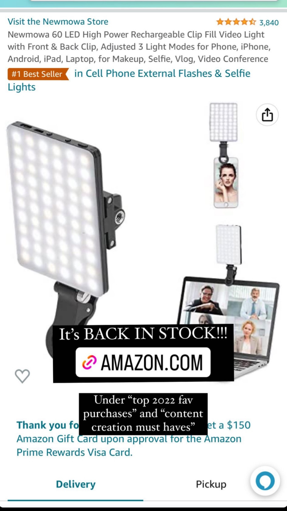 Restock alert! The exact LED light that Alix Earle uses in all her get ready with me videos was just restocked in limited quantities


#LTKworkwear #LTKFind #LTKunder50