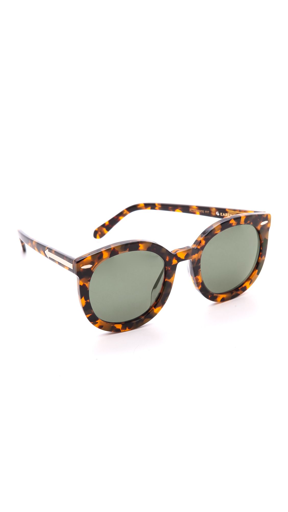 Karen Walker Special Fit Super Duper Strength Sunglasses - Crazy Tort/G15 Mono | Shopbop