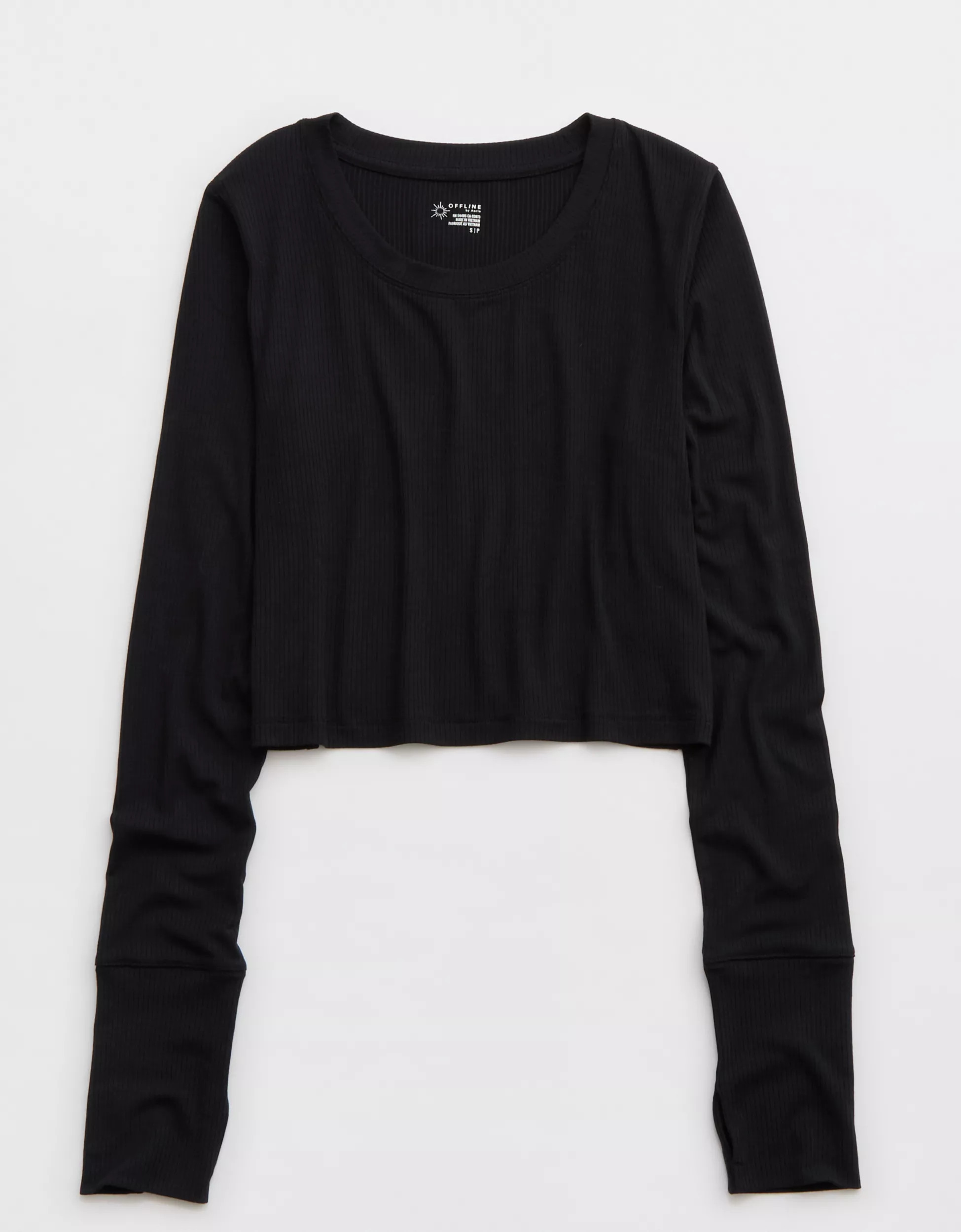 OFFLINE By Aerie Thumbs Up Ribbed Long Sleeve T-Shirt | Aerie