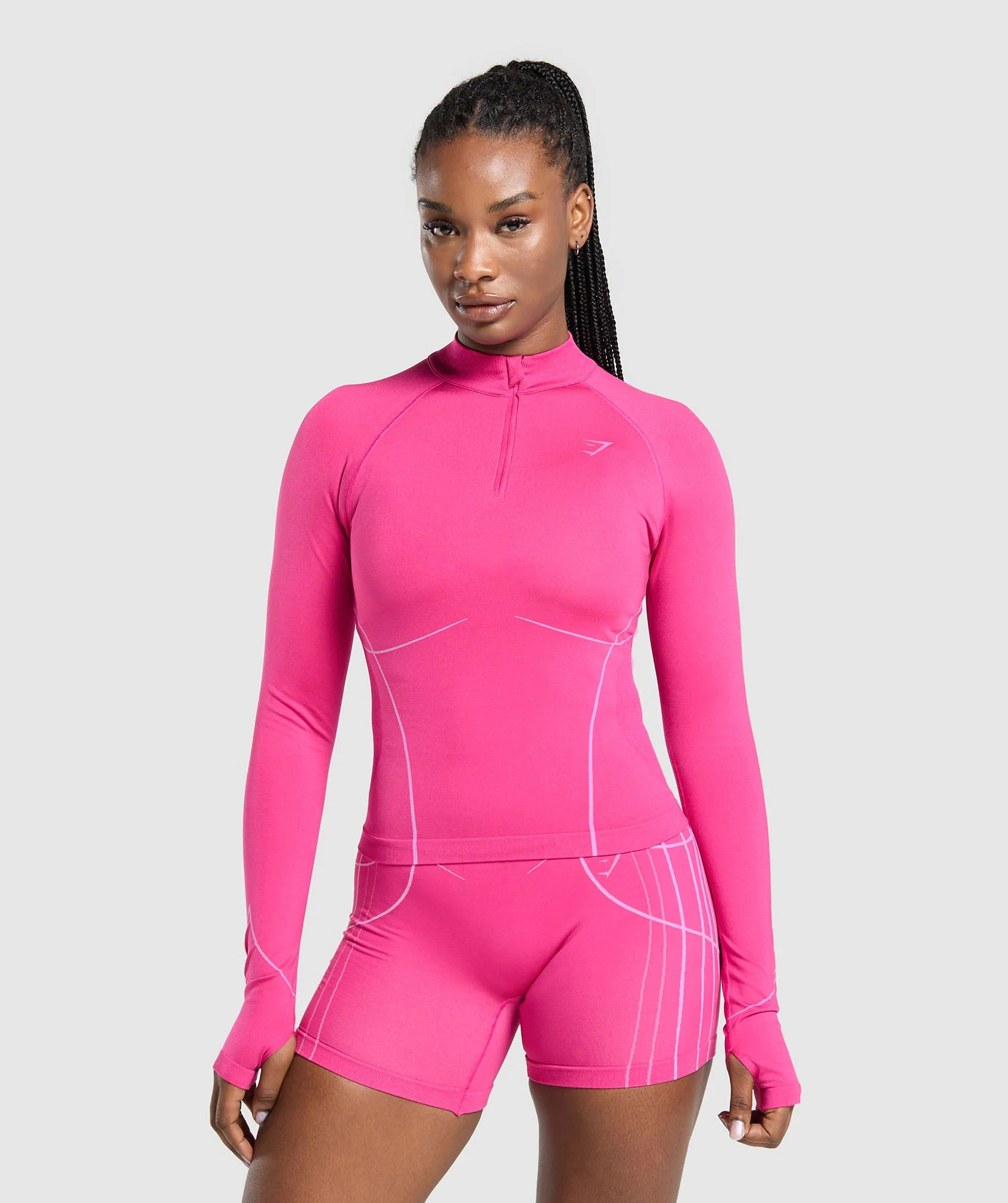 Gymshark Apex Seamless 1/4 Zip Pullover - Valley Pink/Sour Pink | Gymshark US