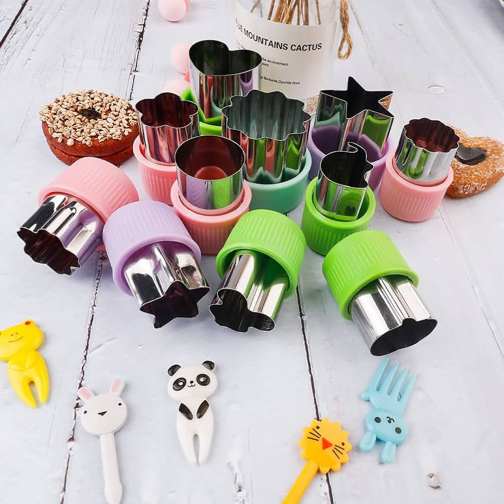 31 Pcs Vegetable Fruit Cutters Shapes Set, 20 Pcs Stainless Steel Mini Cookie Cutters, 10 Pcs Kid... | Amazon (CA)