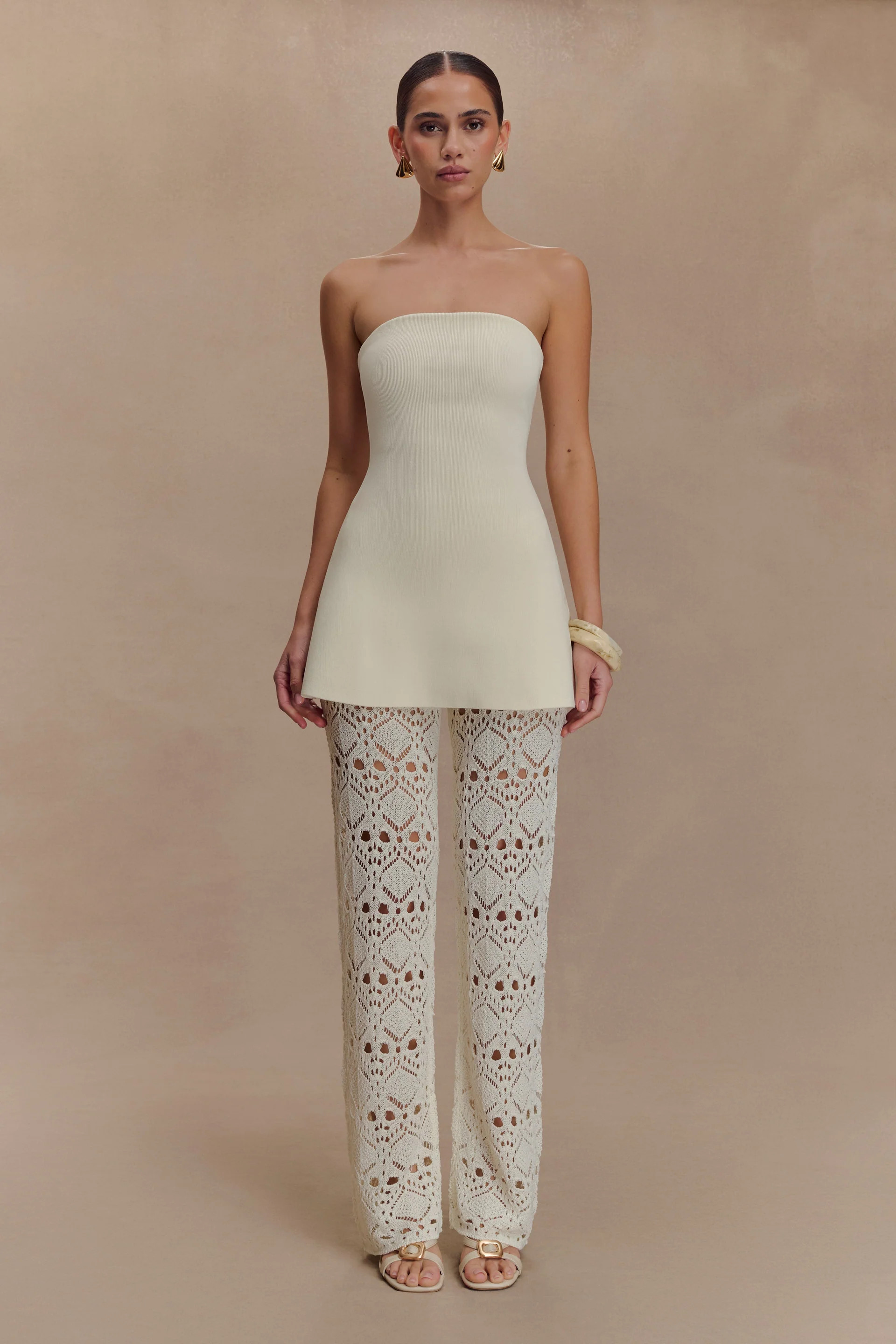 Trena Crochet Knit Pants - Ivory | Meshki (APAC)