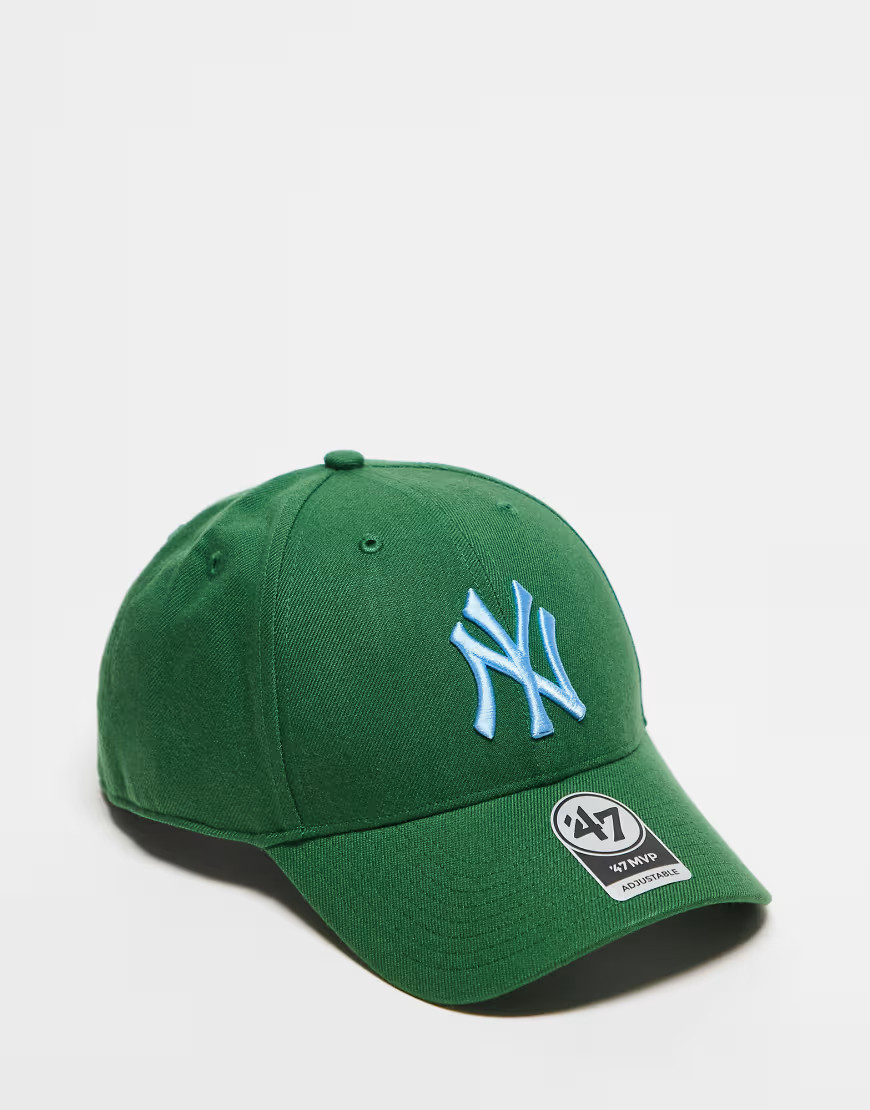 47 Brand NY Yankees snapback fitted cap in green | ASOS (Global)