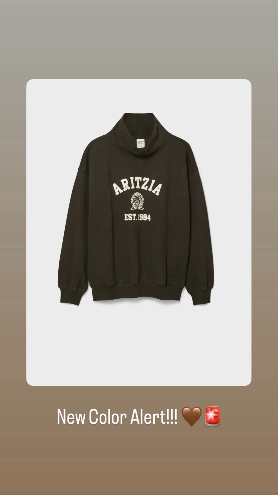 I would be running to snag this new Aritzia mockneck color!!! 


@Aritzia
