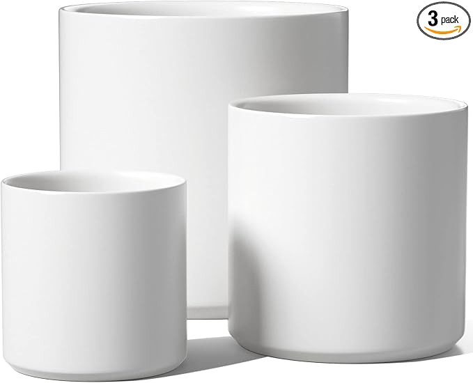 LE TAUCI Ceramic Plant Pots Indoor, 10 Inch 8 Inch 6 Inch Planters for Indoor Plants, Mid-Century... | Amazon (US)