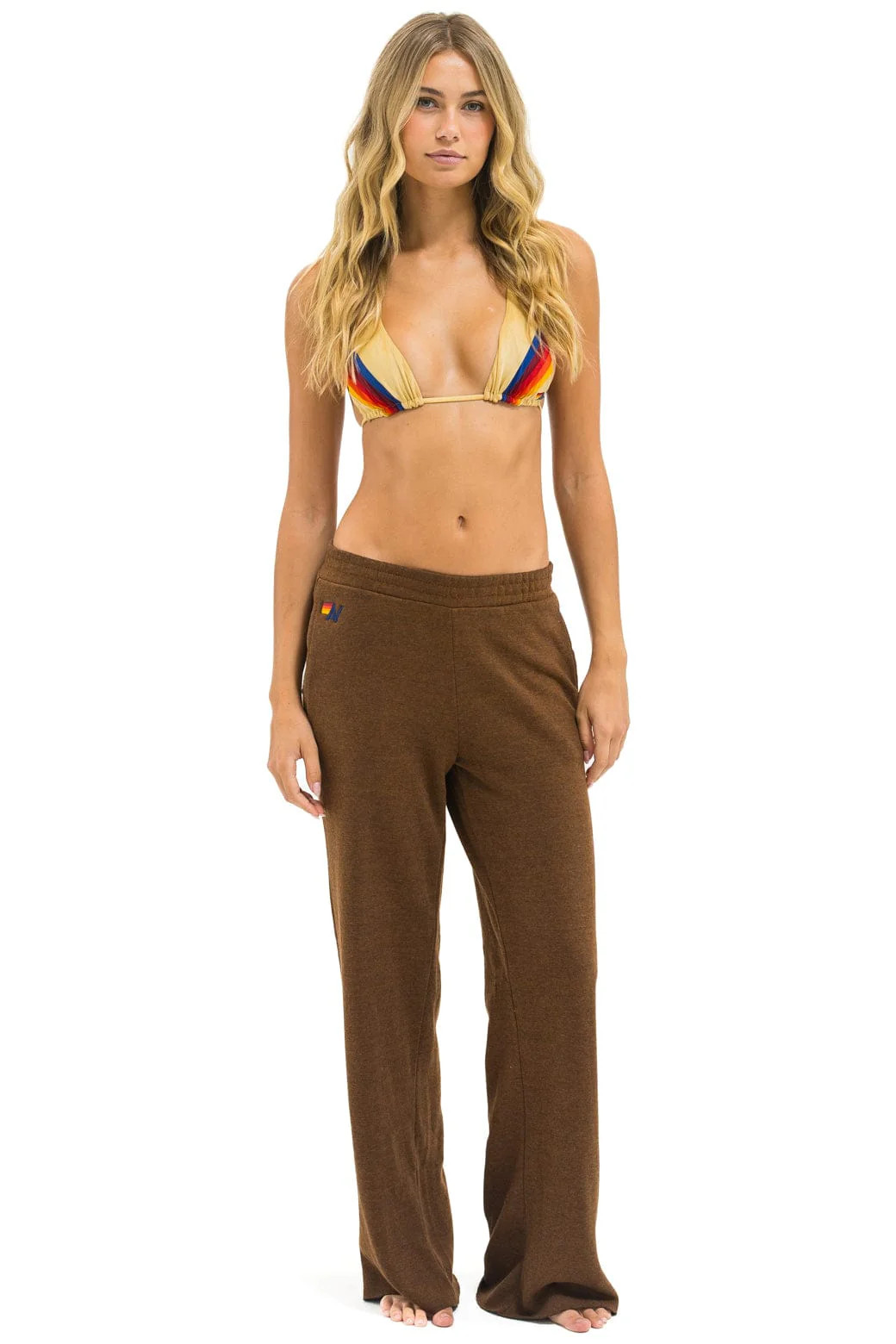 WIDE LEG POCKET SWEATPANTS - CHOCOLATE | Aviator Nation