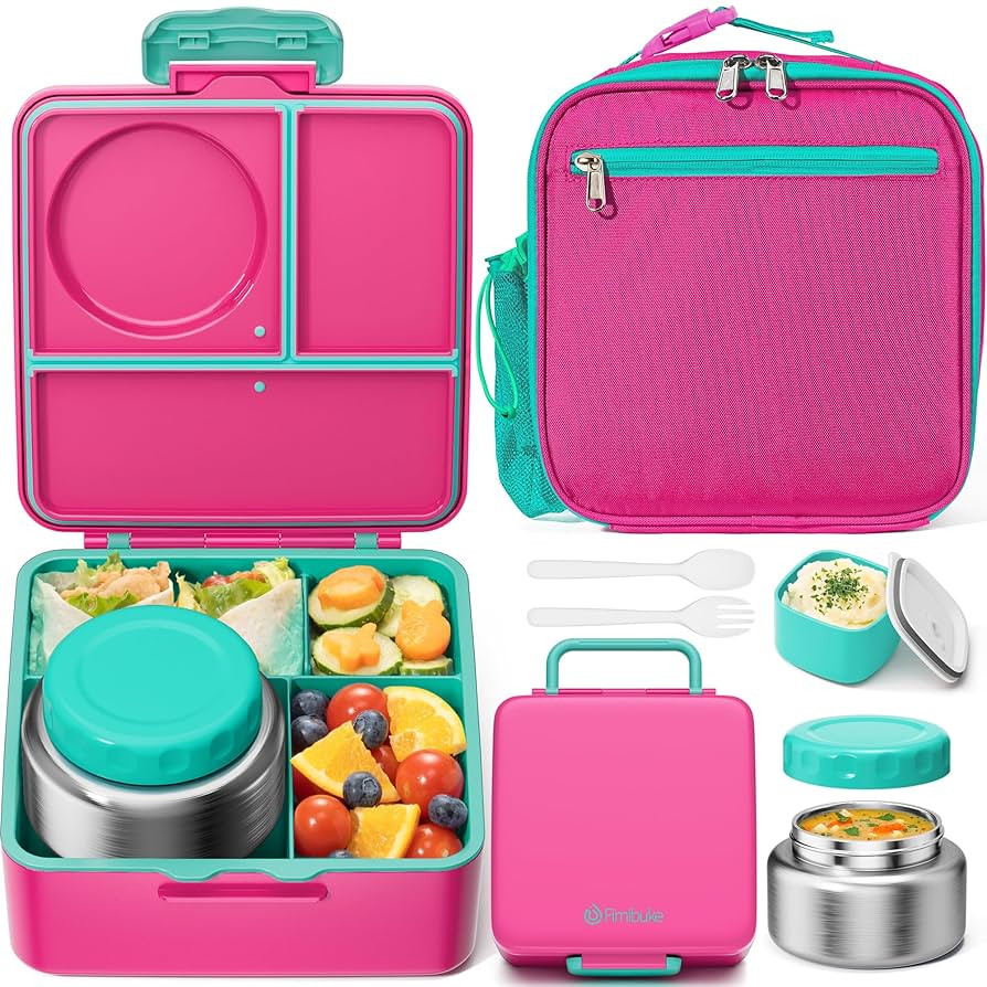 Fimibuke Bento lunch Box Set for Kids Adult with 8oz Thermos Food Jar, Insulated Lunch Bag &Sauce... | Amazon (US)