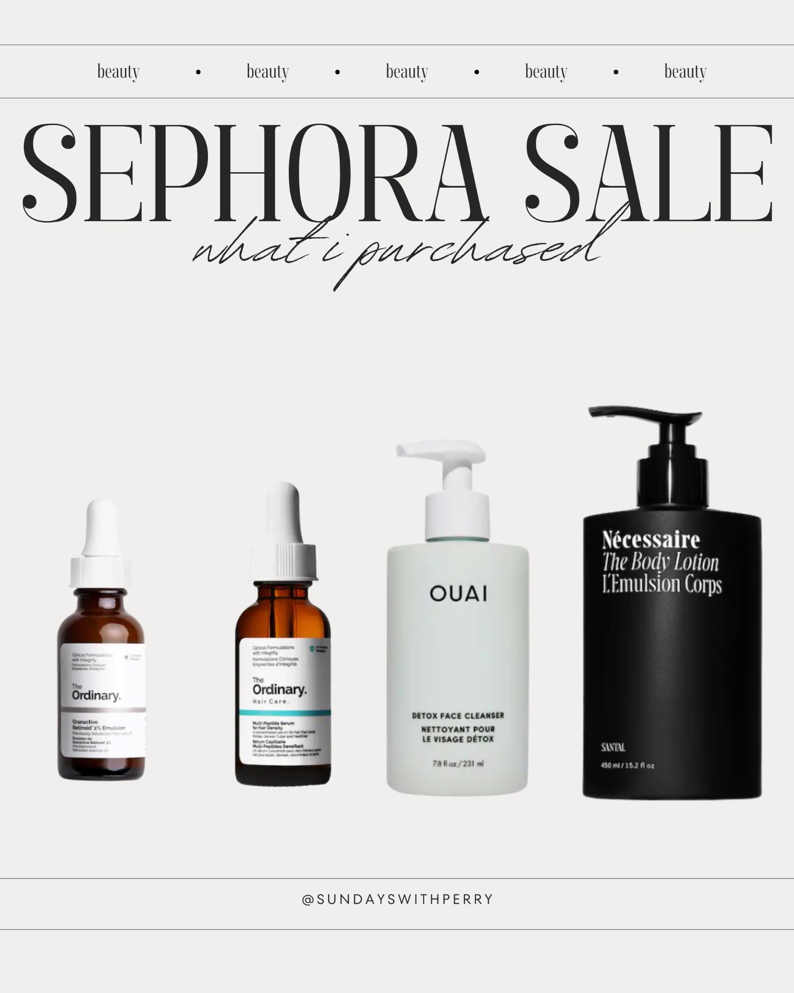 What I bought from the Sephora sale! Excited to try the Quai oil cleansing face wash! 

#LTKSaleAlert #LTKselfcare #LTKBeauty