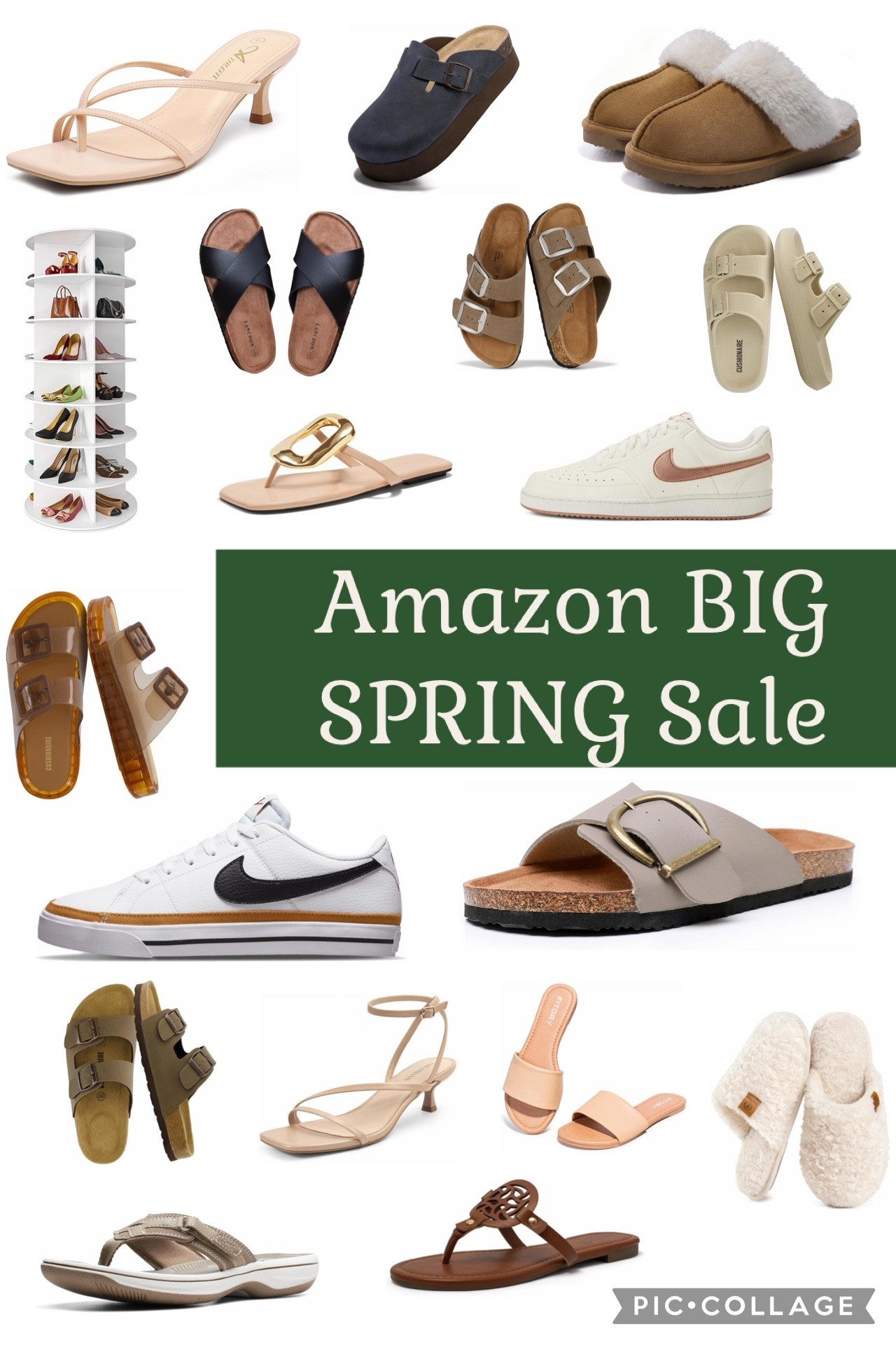 Amazon BIG SPRING Sale!! 

Nike sandals slides crock shoe rack heels dupes strappy Clark’s Birkenstock 

#LTKSeasonal #LTKgrwm #LTKSaleAlert