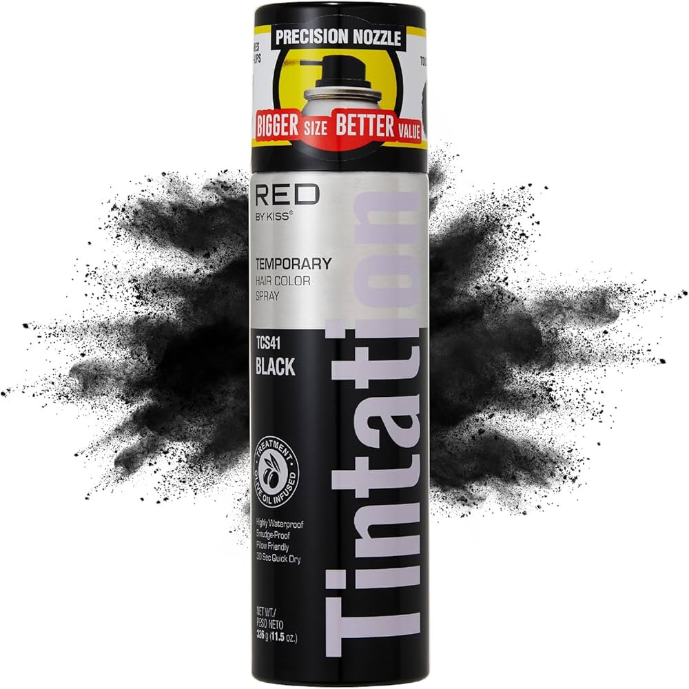 RED by Kiss Tintation Temporary Hair Color Spray, Extra Large Size, Instant Gray Root Cover Up, W... | Amazon (US)