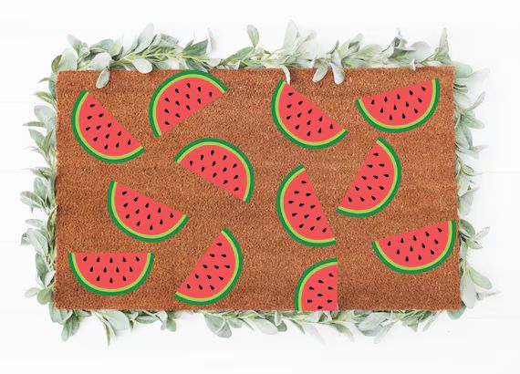 Watermelon Doormat | Watermelon | Summer Doormat | Summer Decor | Watermelon Decor | Housewarming... | Etsy (US)