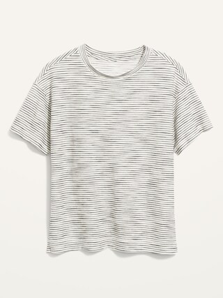 Loose Vintage Textured-Stripe T-Shirt for Women | Old Navy (US)