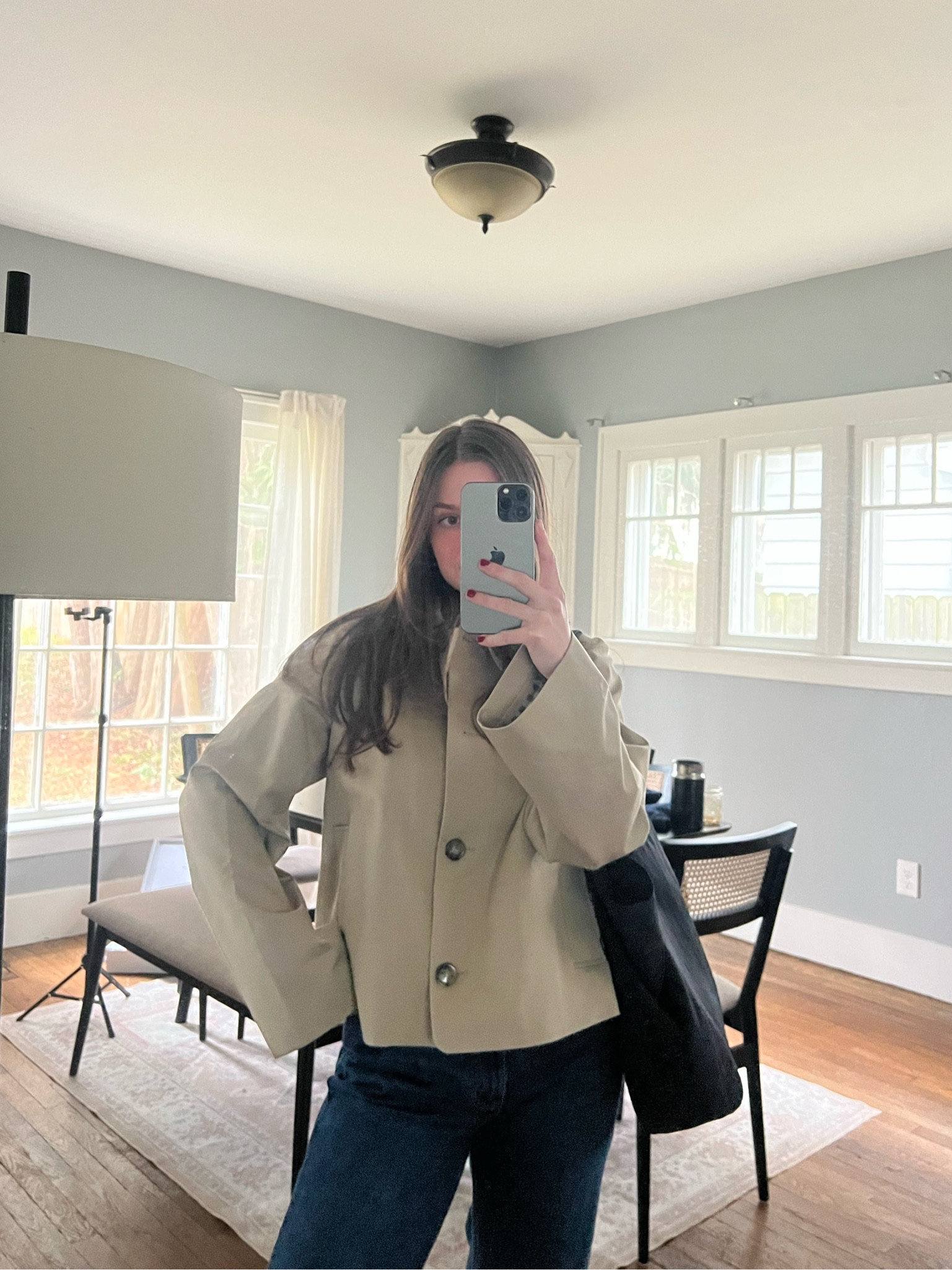Sezane cropped trench 