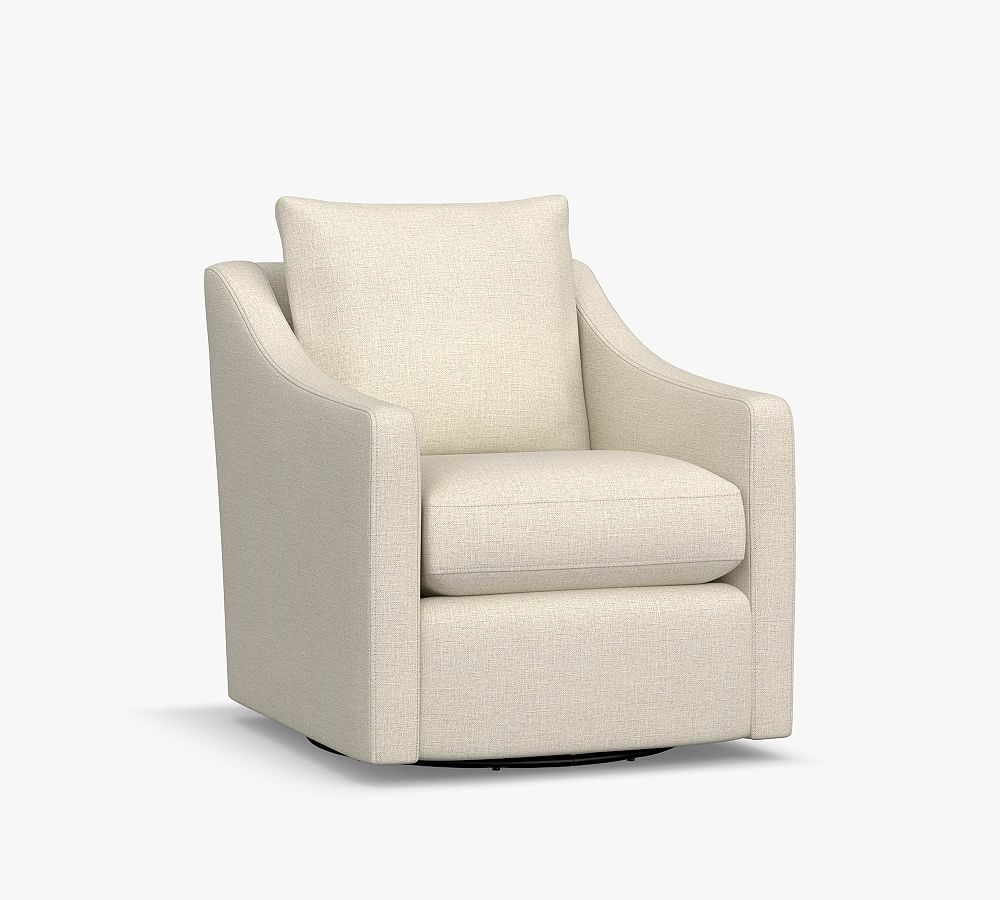 Ayden Slope Arm Upholstered Swivel Glider | Pottery Barn (US)